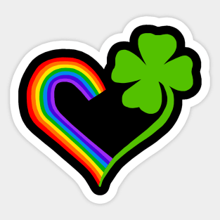 Clover Rainbow Pride Irish Heart Sticker